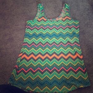 Neon scoop neck tank top